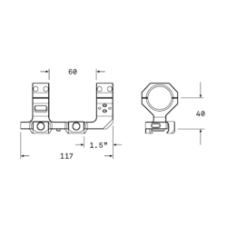 Audere Levitas Cantilever Scope Mount 1,5"
