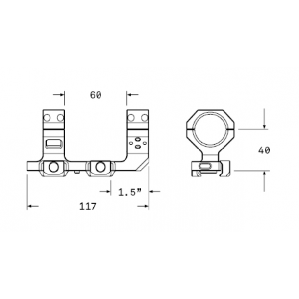 Audere Levitas Cantilever Scope Mount 1,5"
