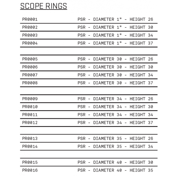 Audere PSR Gen2 Scope Rings